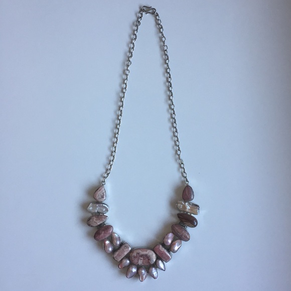 Artisan Crafted Stone Statement Necklace - Picture 2 of 7